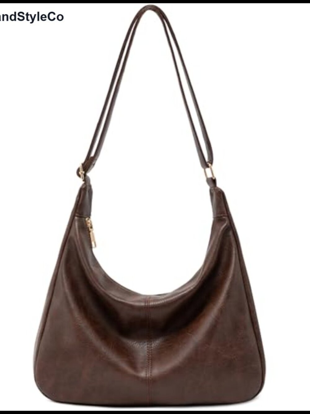 Vegan Leather Hobo Shoulder Bag Foldable Crossbody Purse Adjustable Strap